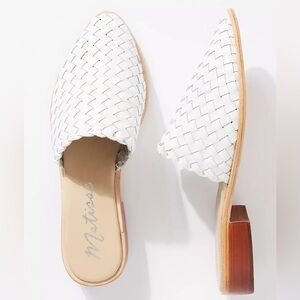Matisse Woven Leather Mules White Size 7